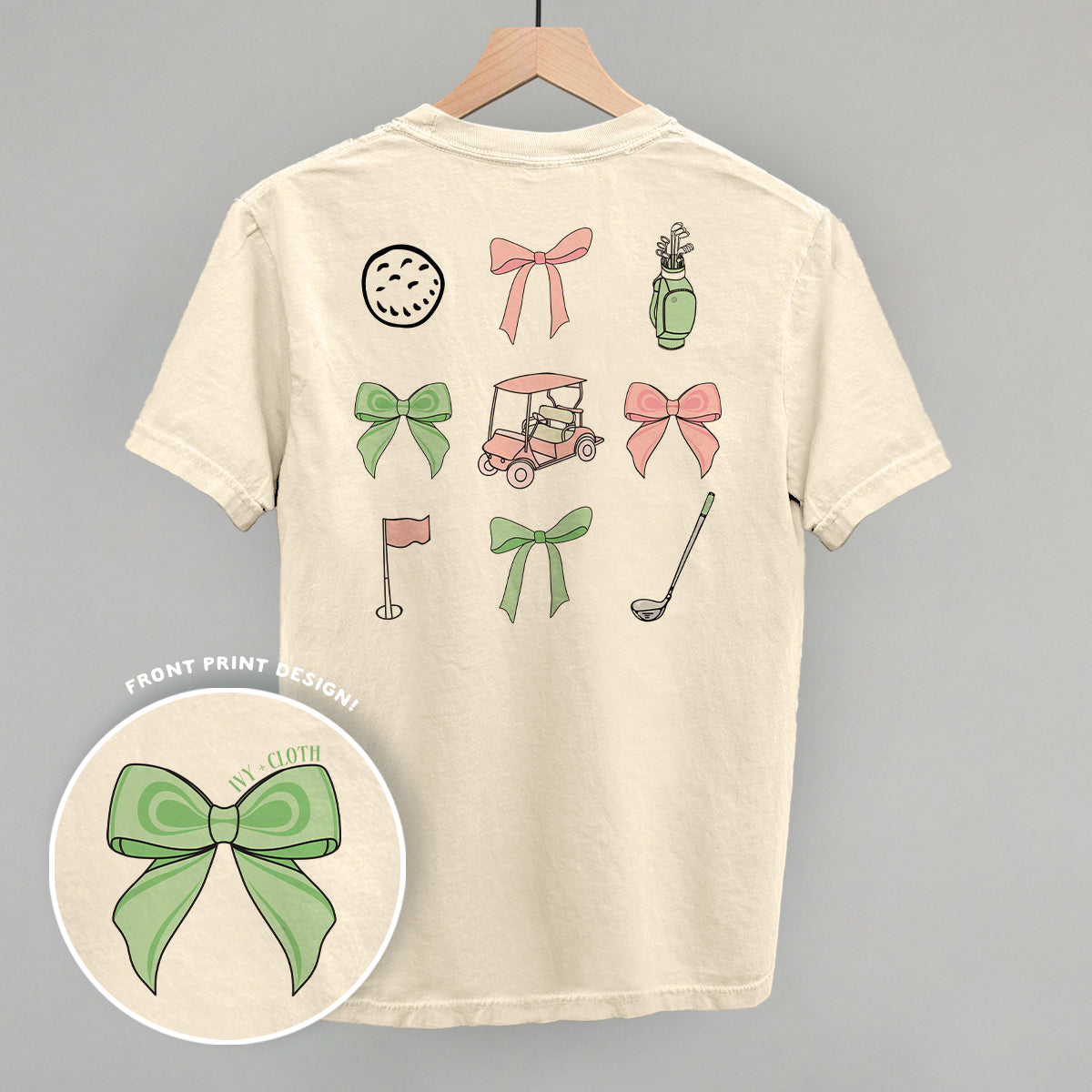 Pink & Green Golf Doodles (Back Print) - clothing by TeeHivey.com (Image 3)