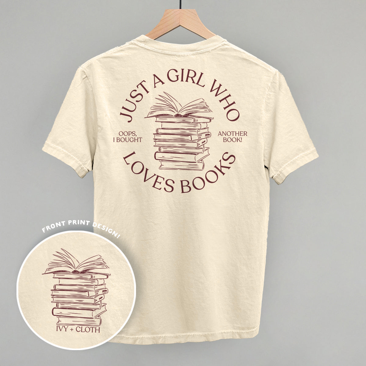 Just A Girl Who Loves Books (Back Print) - clothing by TeeHivey.com (Image 2)