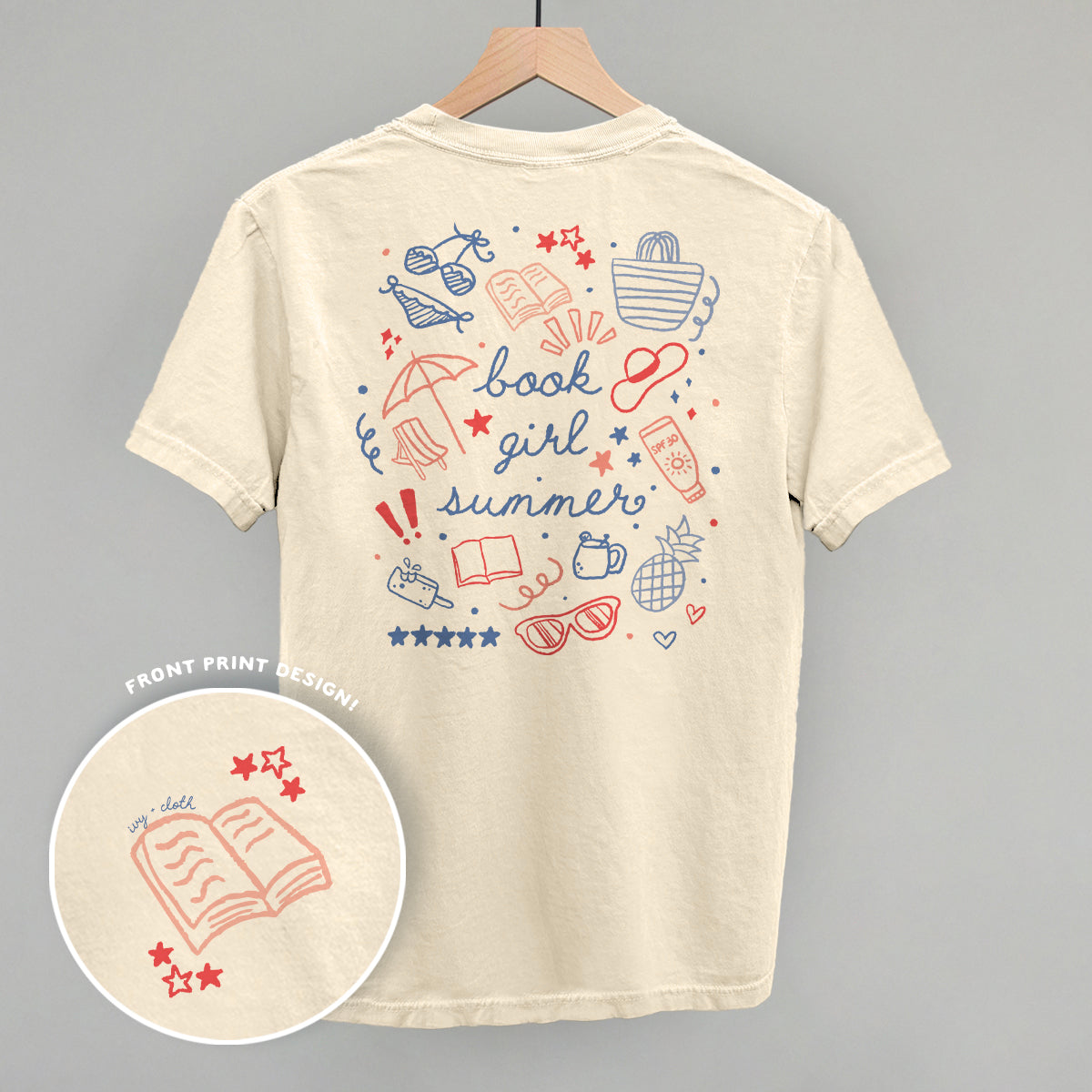 Book Girl Summer Colorful (Back Print) - clothing by TeeHivey.com (Image 3)