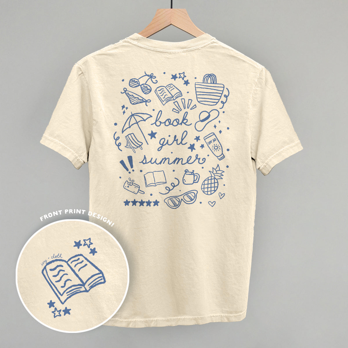 Book Girl Summer Monochromatic (Back Print) - clothing by TeeHivey.com (Image 3)