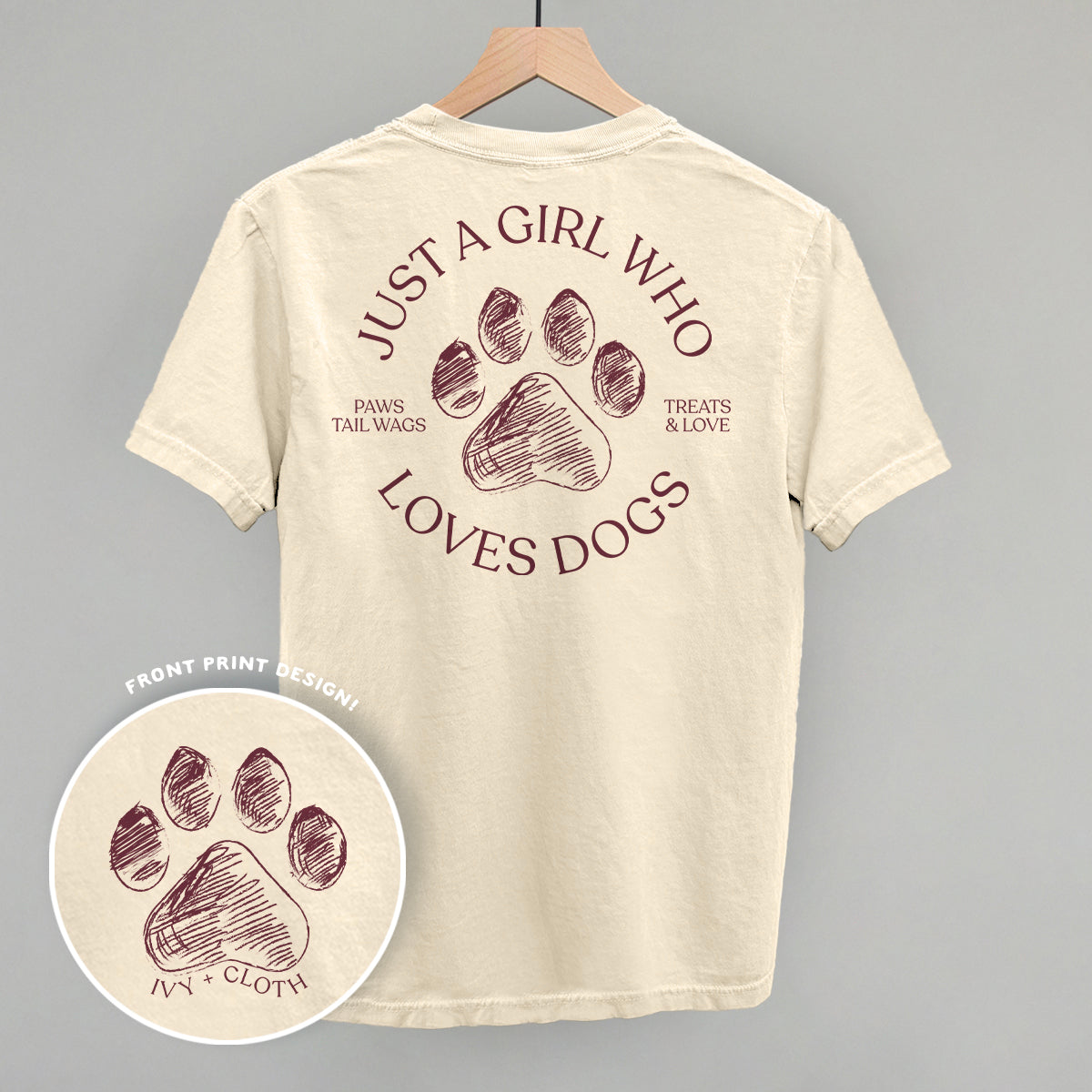 Just A Girl Who Loves Dogs (Back Print) - clothing by TeeHivey.com (Image 2)
