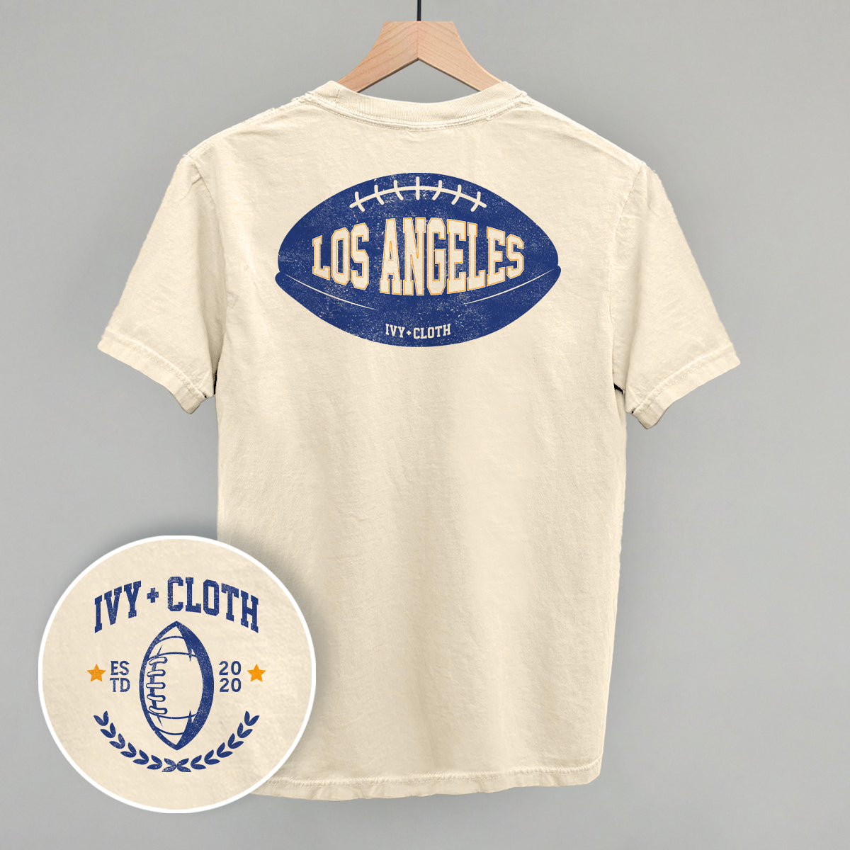 Los Angeles Football (Dark Blue) (Back Print) - clothing by TeeHivey.com (Image 2)