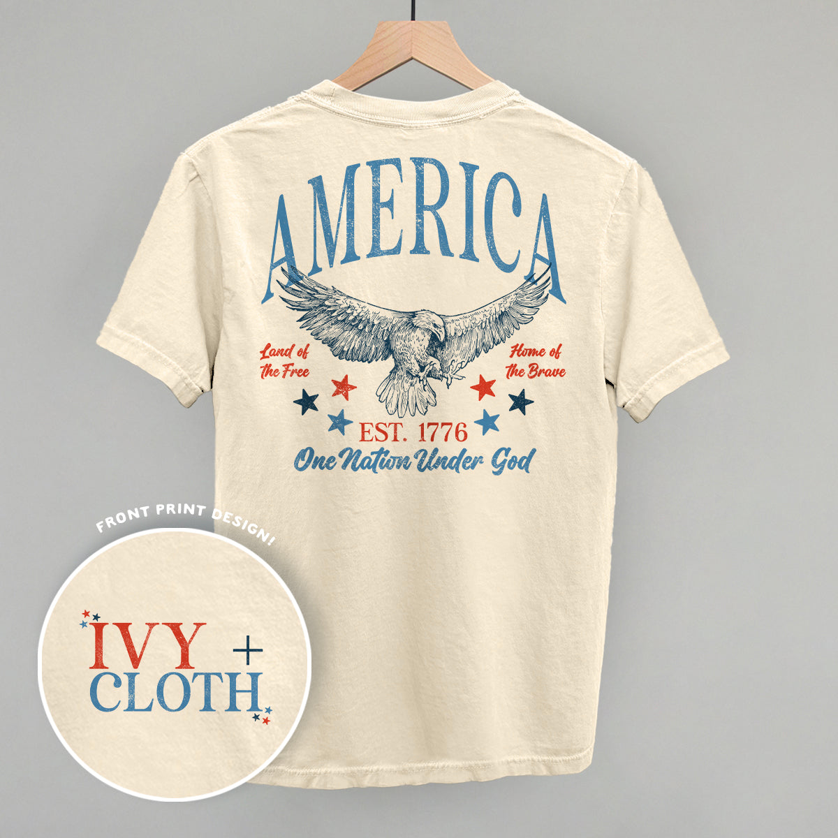America Red & Blue Eagle (Back Print)