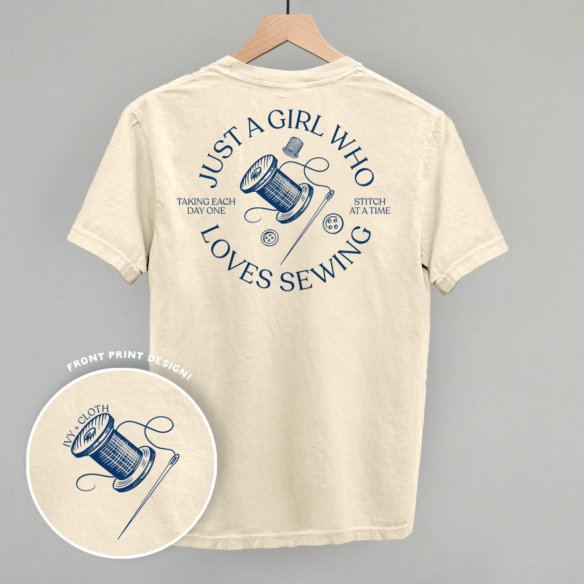 Just A Girl Who Loves Sewing (Back Print) - clothing by TeeHivey.com (Image 4)
