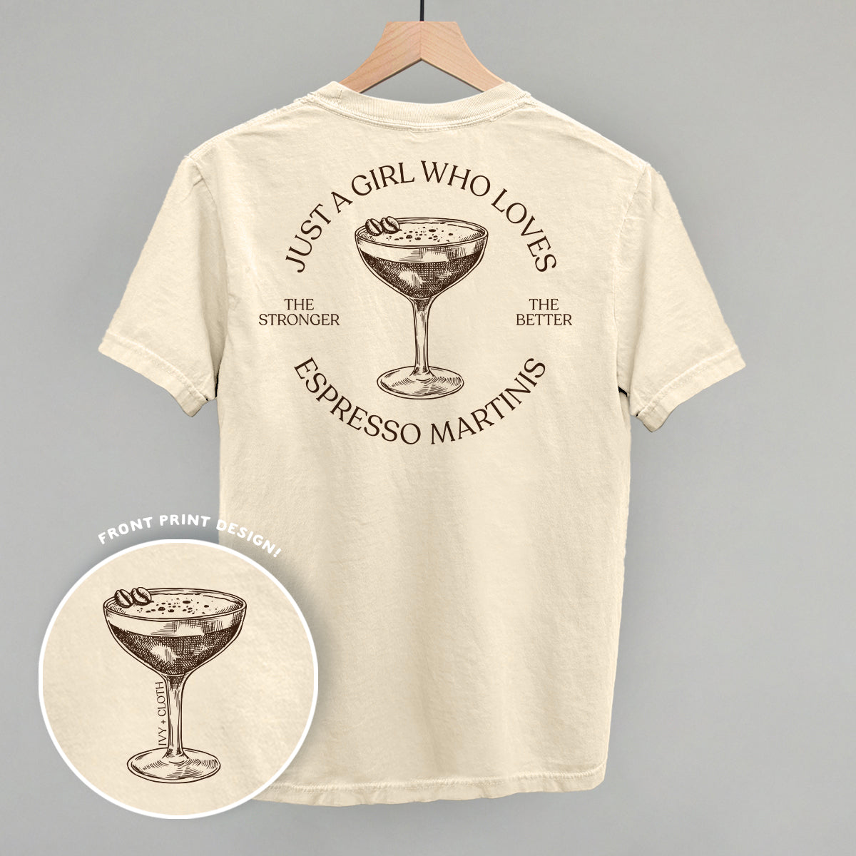 Just A Girl Who Loves Espresso Martinis (Back Print) - clothing by TeeHivey.com (Image 1)