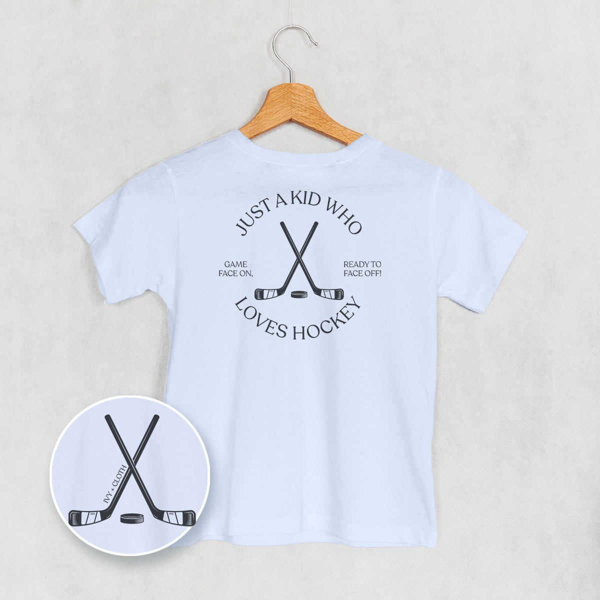 Just A Kid Who Loves Hockey (Kids Back Print) - clothing by TeeHivey.com (Image 3)