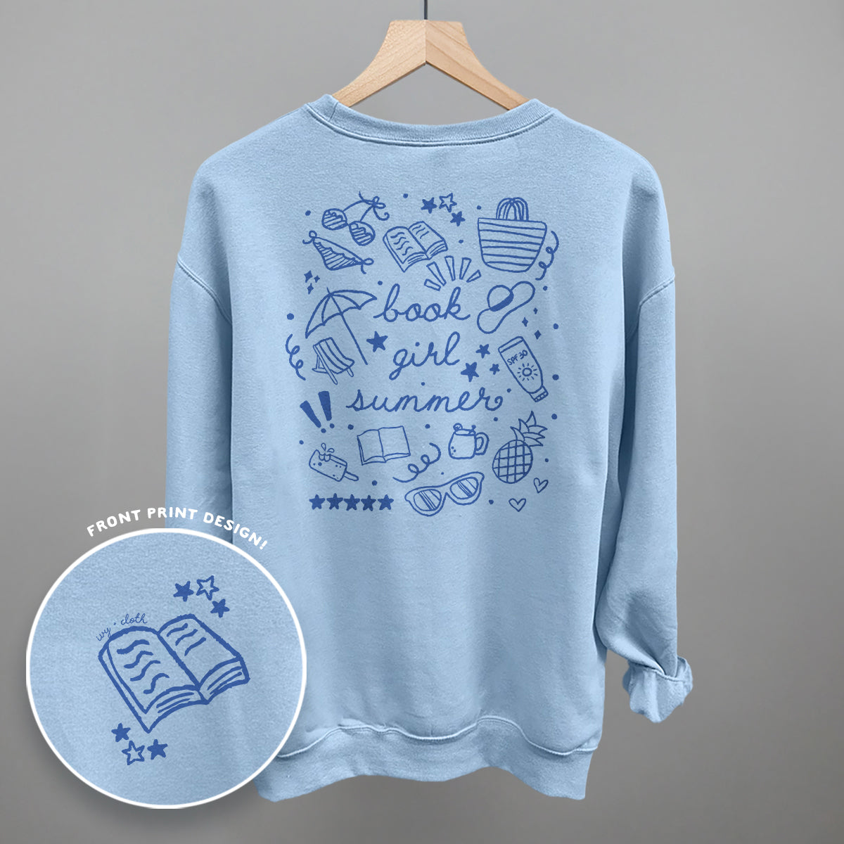 Book Girl Summer Monochromatic (Back Print) - clothing by TeeHivey.com (Image 5)