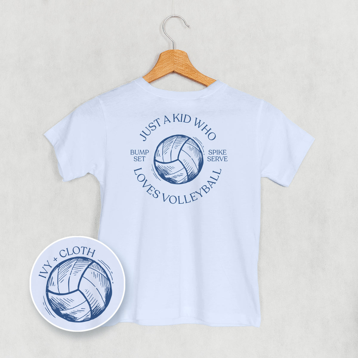 Just A Kid Who Loves Volleyball (Kids Back Print) - clothing by TeeHivey.com (Image 1)