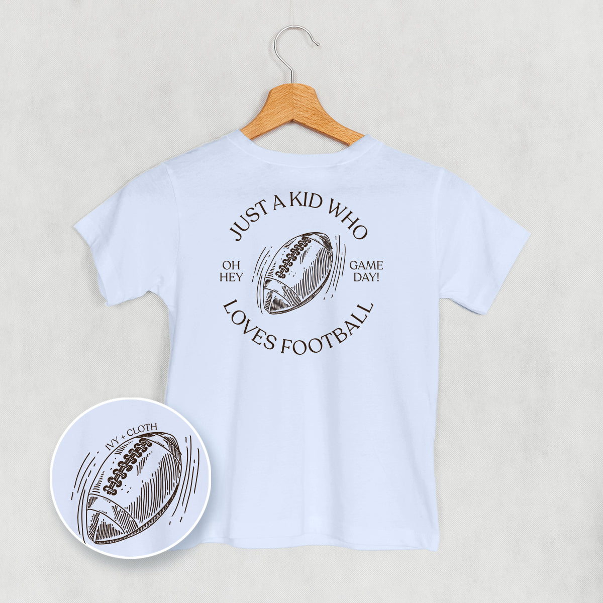 Just A Kid Who Loves Football (Kids Back Print) - clothing by TeeHivey.com (Image 2)