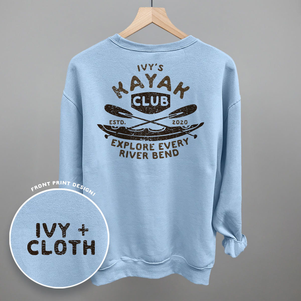 Ivy's Kayak Club (Brown) (Back Print) - clothing by TeeHivey.com (Image 5)