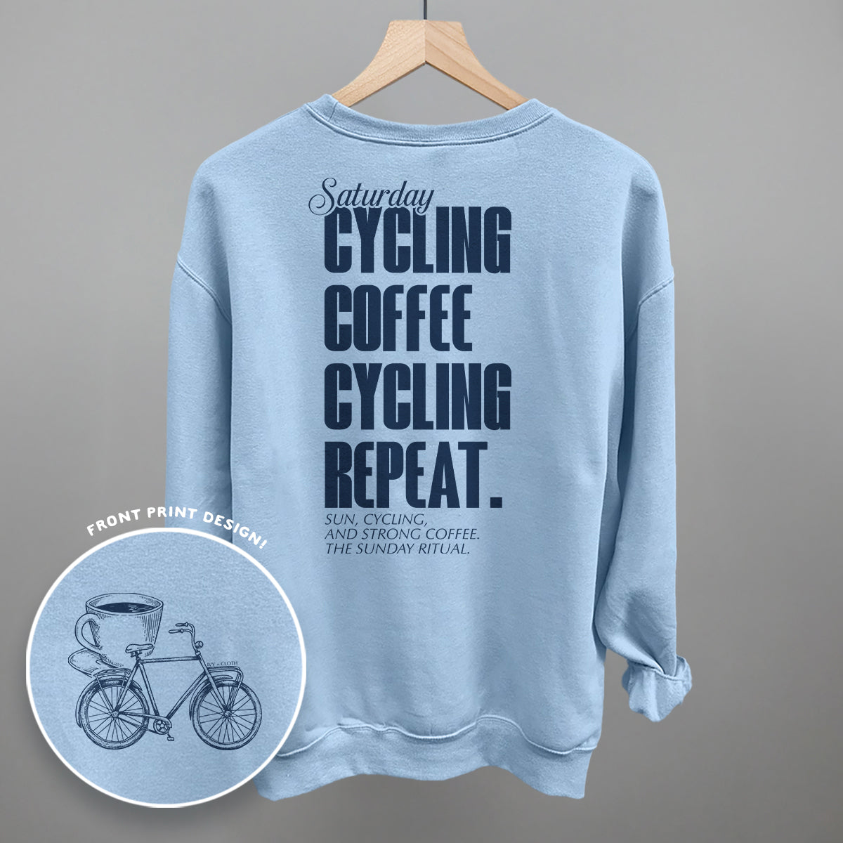Saturday Cycling and Coffee (Back Print) - clothing by TeeHivey.com (Image 3)