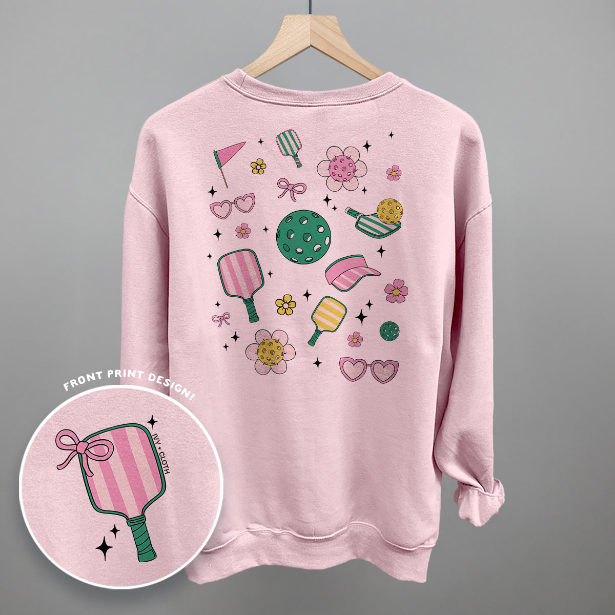 Pickleball Retro Doodles (Back Print) - clothing by TeeHivey.com (Image 5)