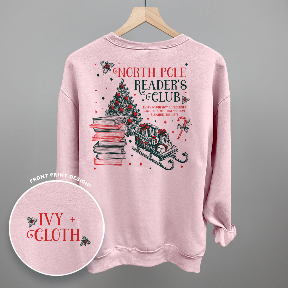North Pole Reader's Club (Back Print) - clothing by TeeHivey.com (Image 4)