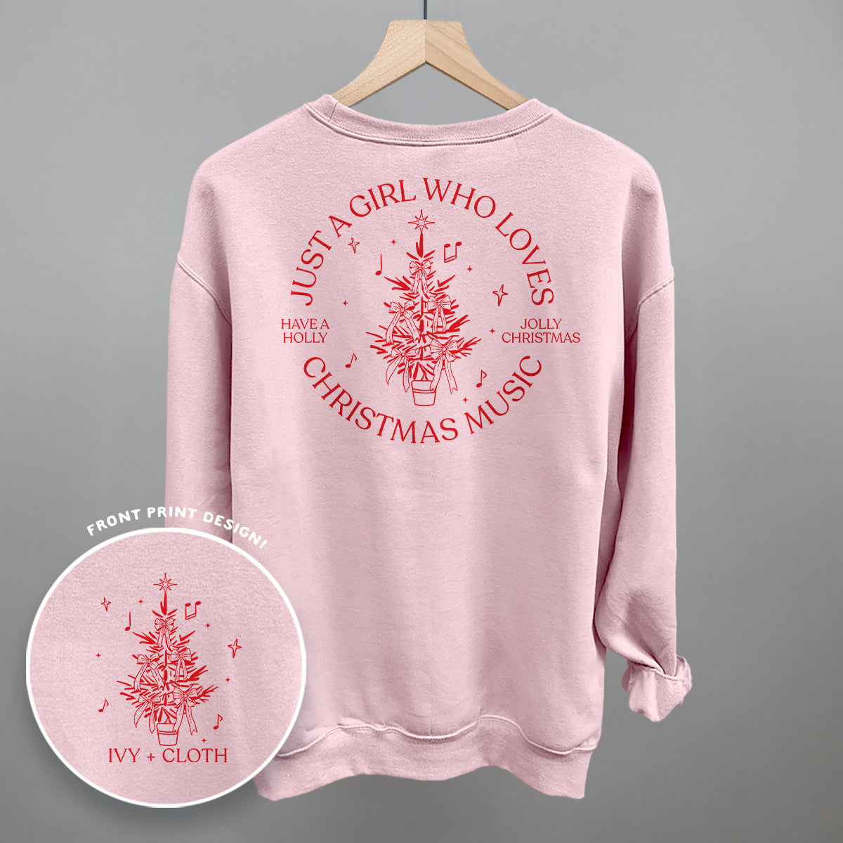 Just A Girl Who Loves Christmas Music (Back Print) - clothing by TeeHivey.com (Image 1)