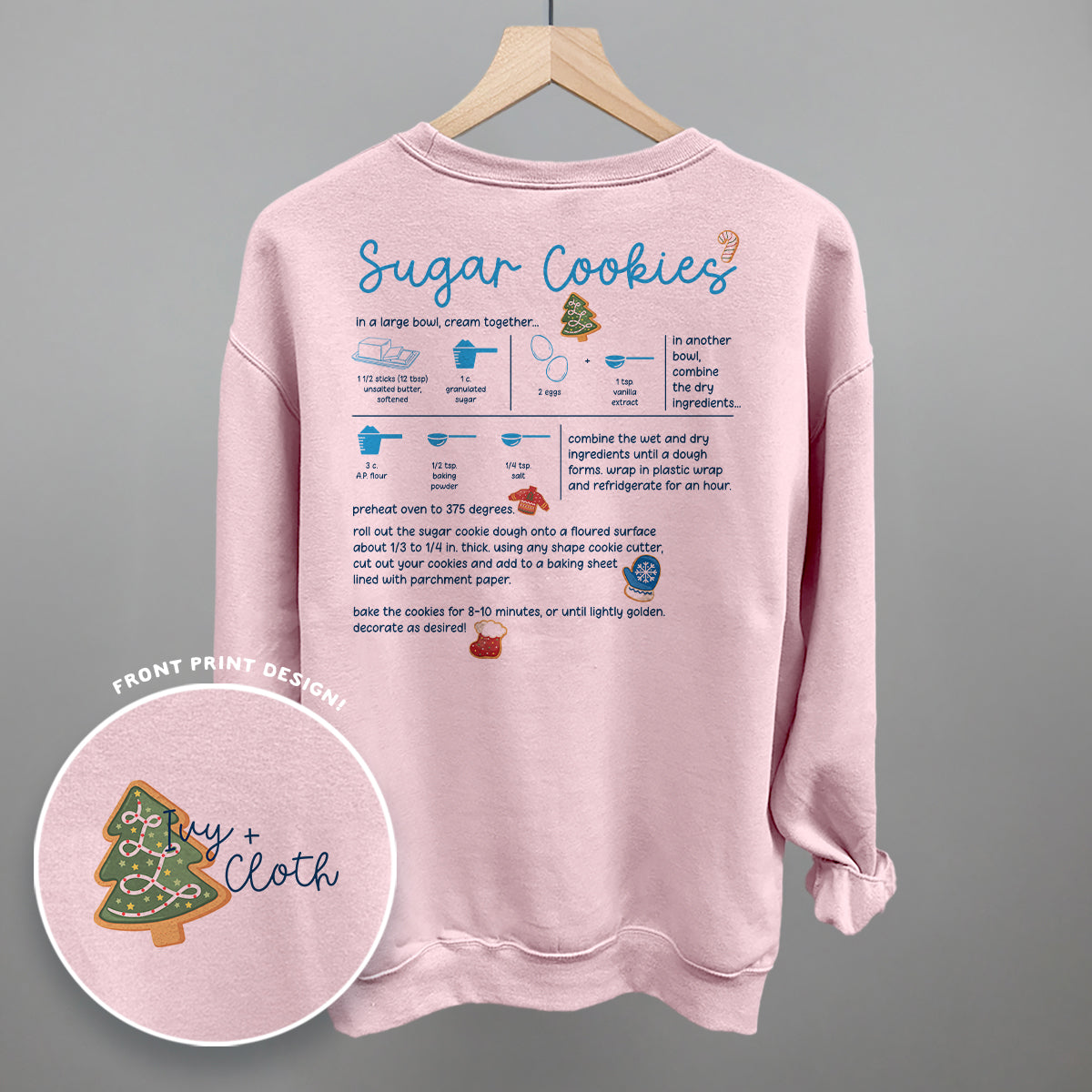 Sugar Cookie Recipe (Back Print) - clothing by TeeHivey.com (Image 4)