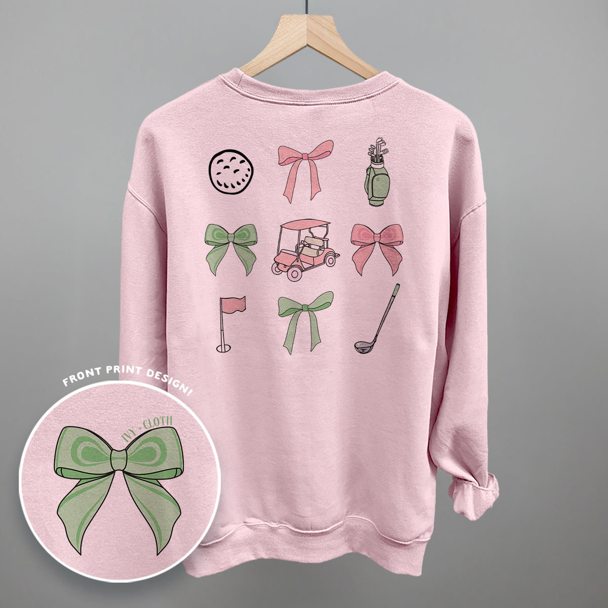 Pink & Green Golf Doodles (Back Print) - clothing by TeeHivey.com (Image 4)