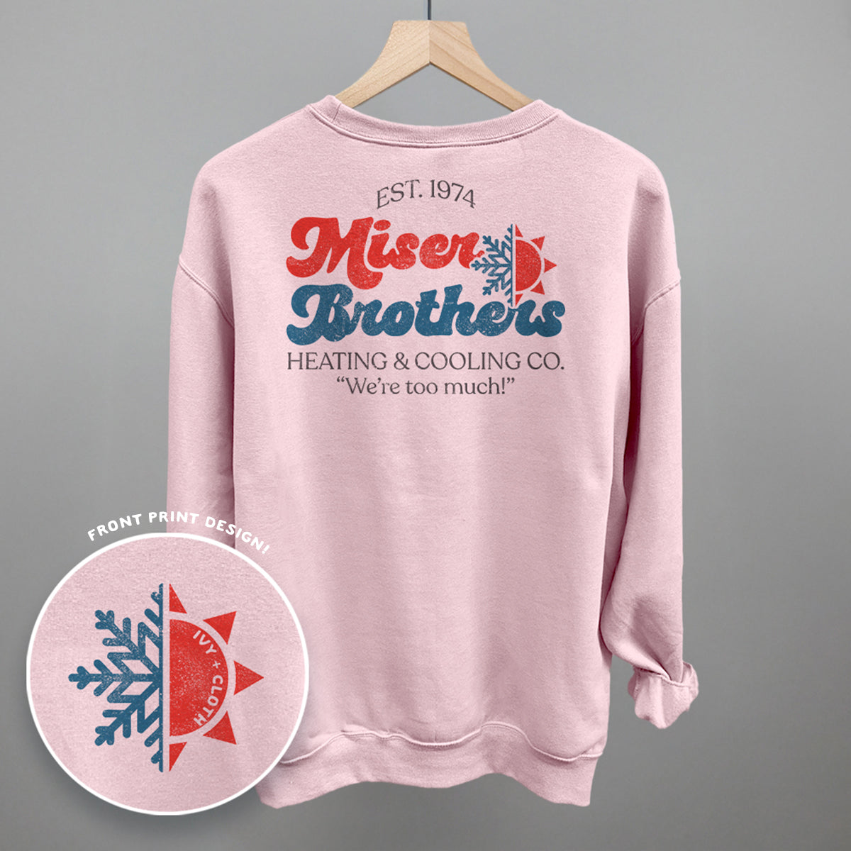 Miser Brothers Heating & Cooling Co Back Print - clothing by TeeHivey.com (Image 4)