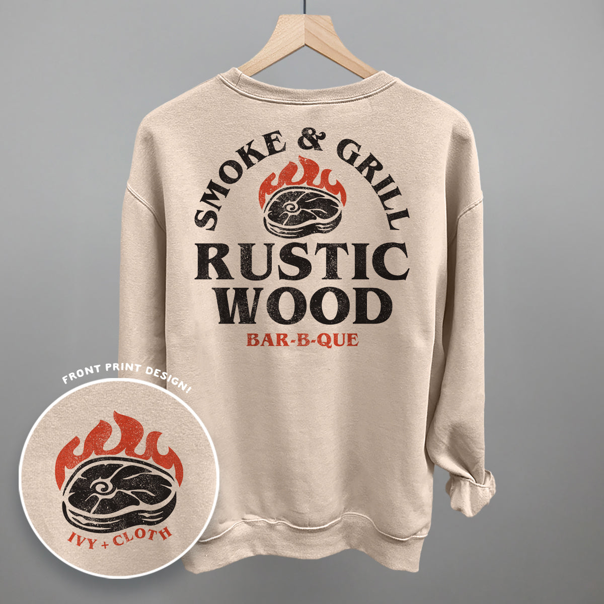 Rustic Wood BBQ (Back Print) - clothing by TeeHivey.com (Image 5)