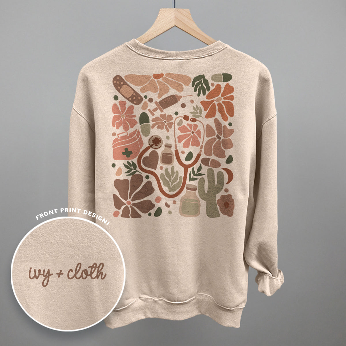 Abstract Neutral Nurse Doodle (Back Print)