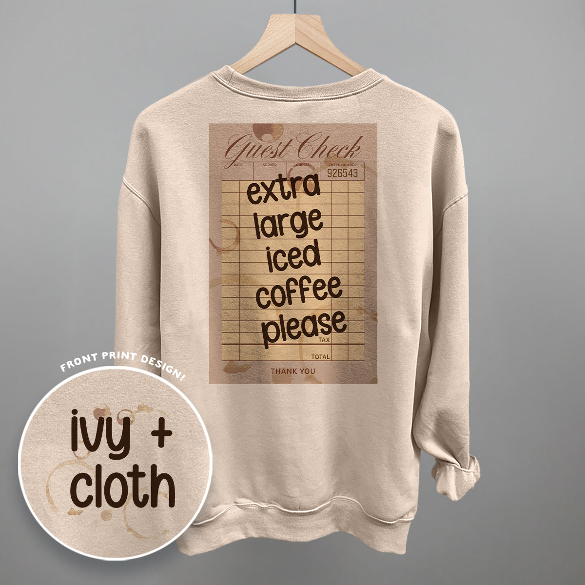 Extra Large Iced Coffee Please (Back Print) - clothing by TeeHivey.com (Image 3)