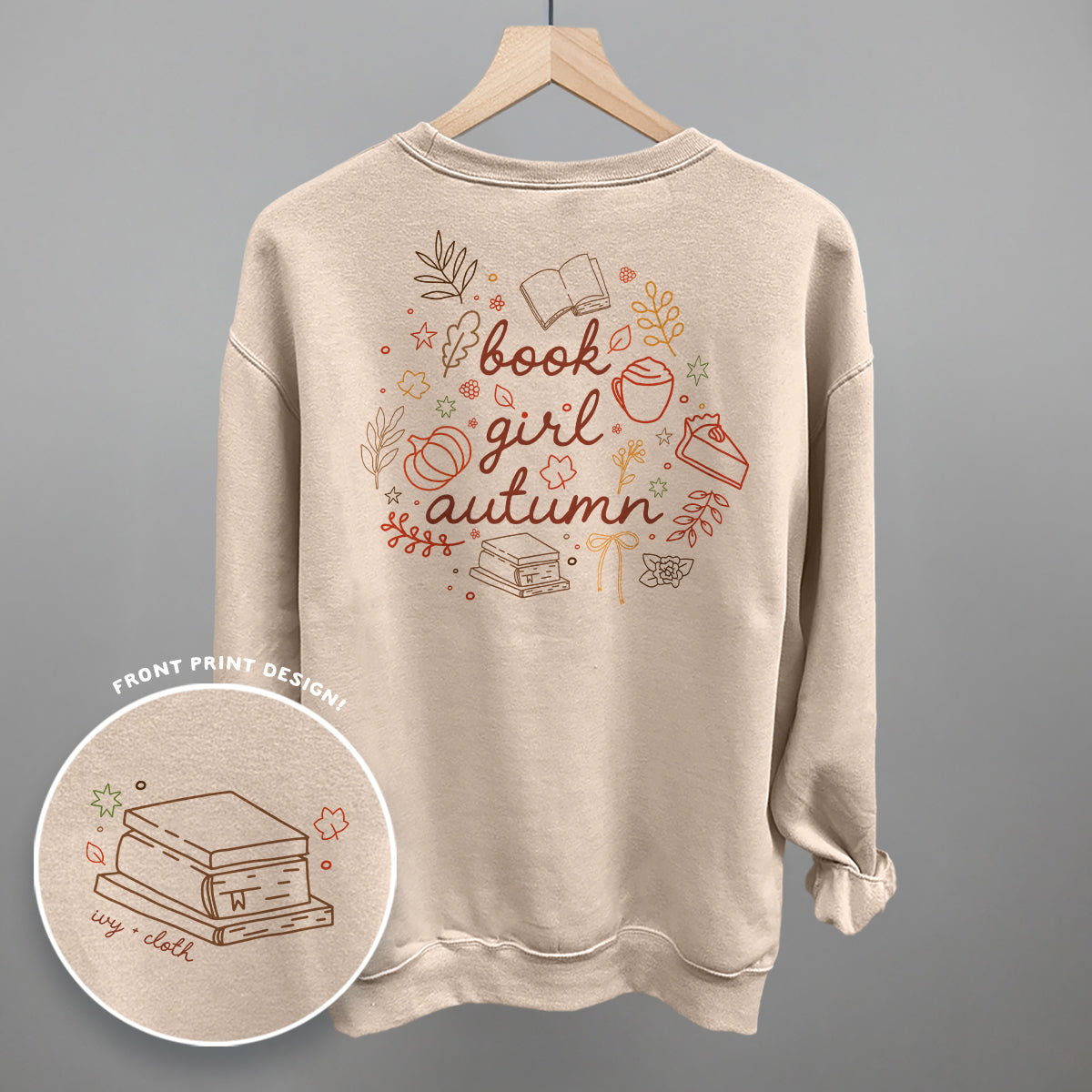 Book Girl Autumn (Back Print) - clothing by TeeHivey.com (Image 1)