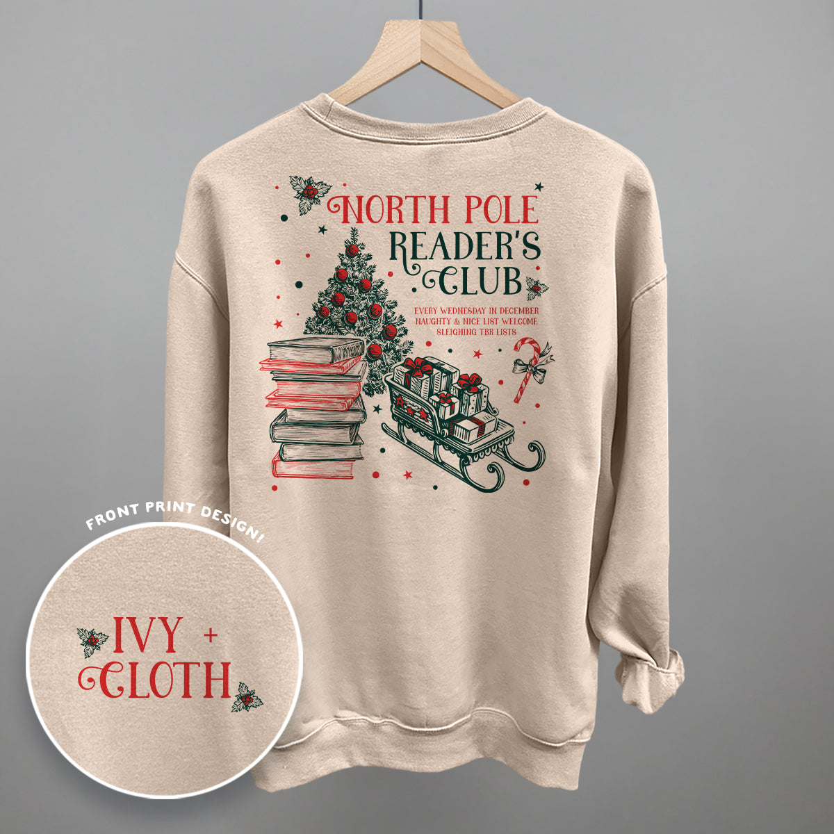 North Pole Reader's Club (Back Print) - clothing by TeeHivey.com (Image 5)