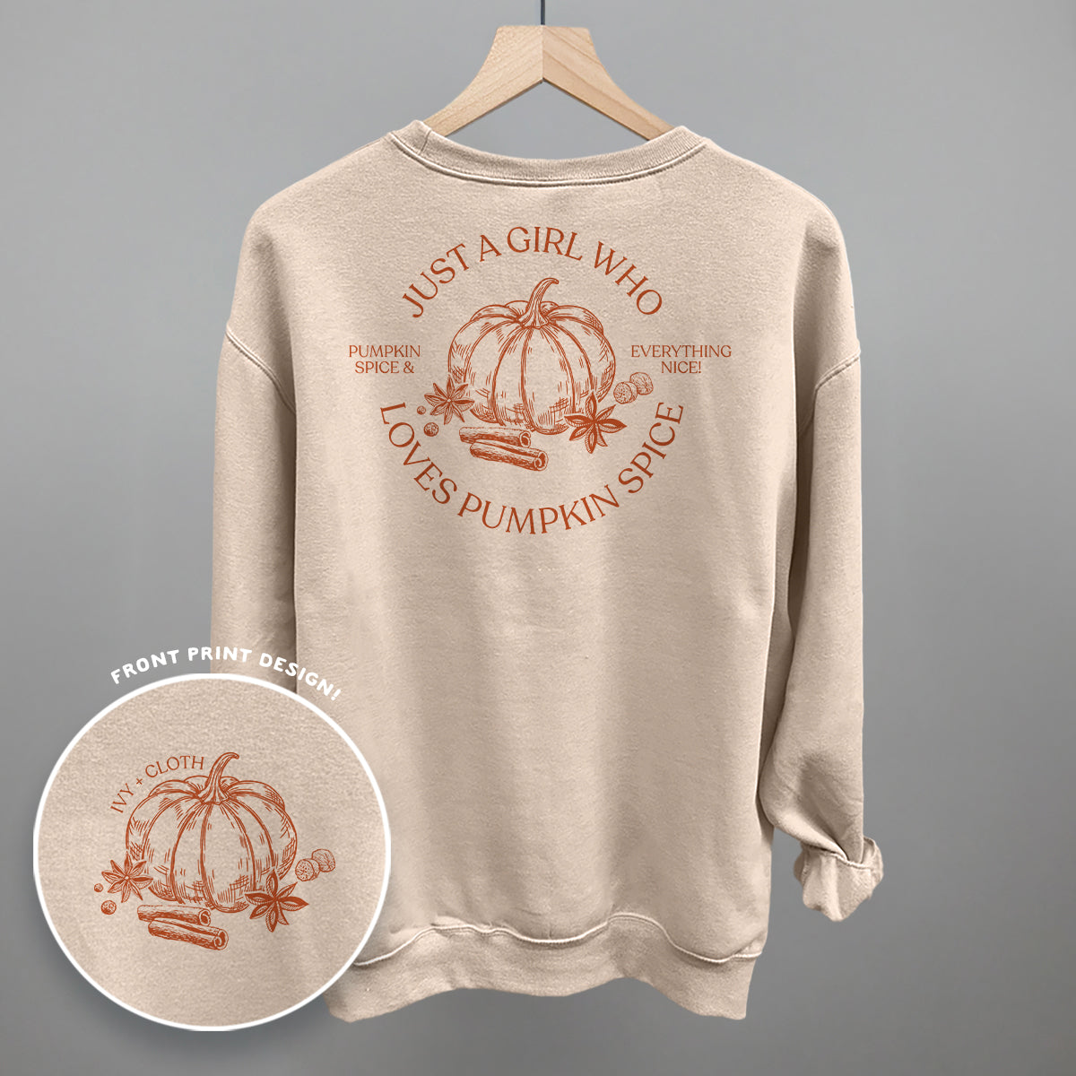 Just A Girl Who Loves Pumpkin Spice (Back Print) - clothing by TeeHivey.com (Image 3)