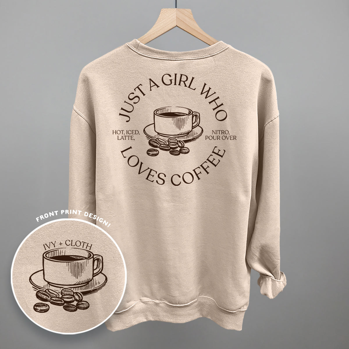 Just A Girl Who Loves Coffee (Back Print) - clothing by TeeHivey.com (Image 1)