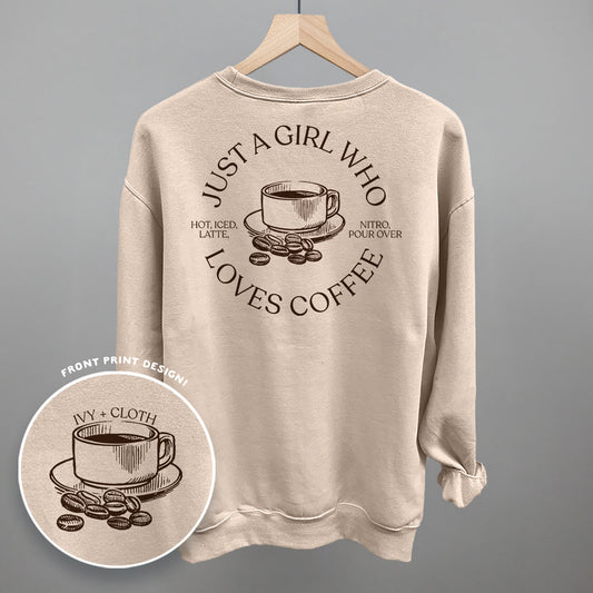 Just A Girl Who Loves Coffee (Back Print) - clothing by TeeHivey.com (Image 1)