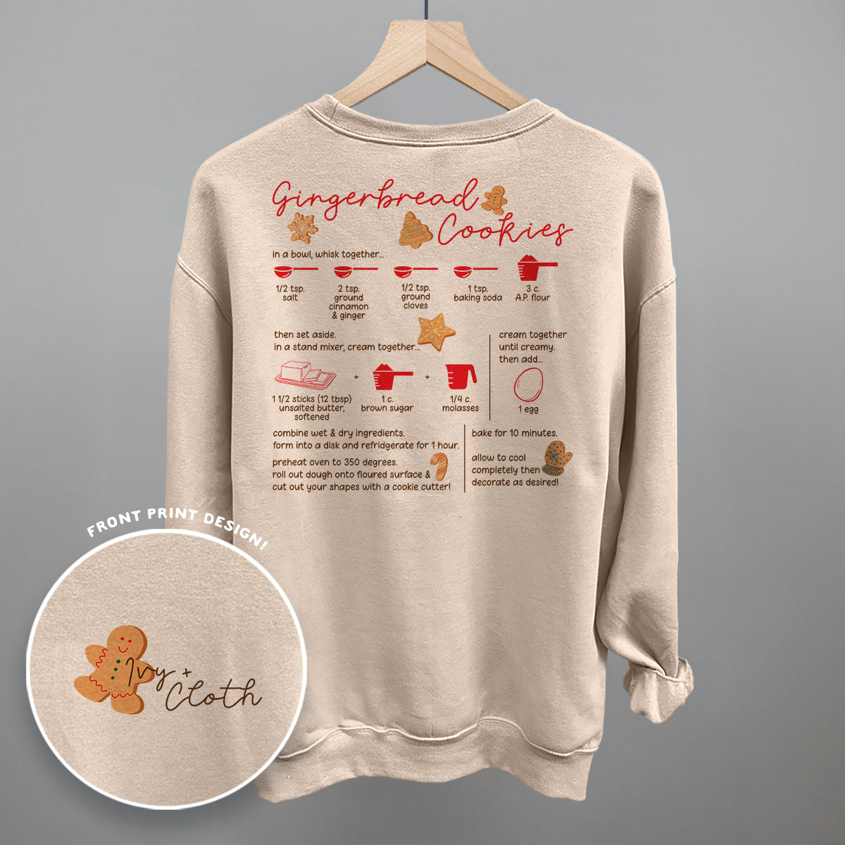 Gingerbread Cookie Recipe (Back Print)