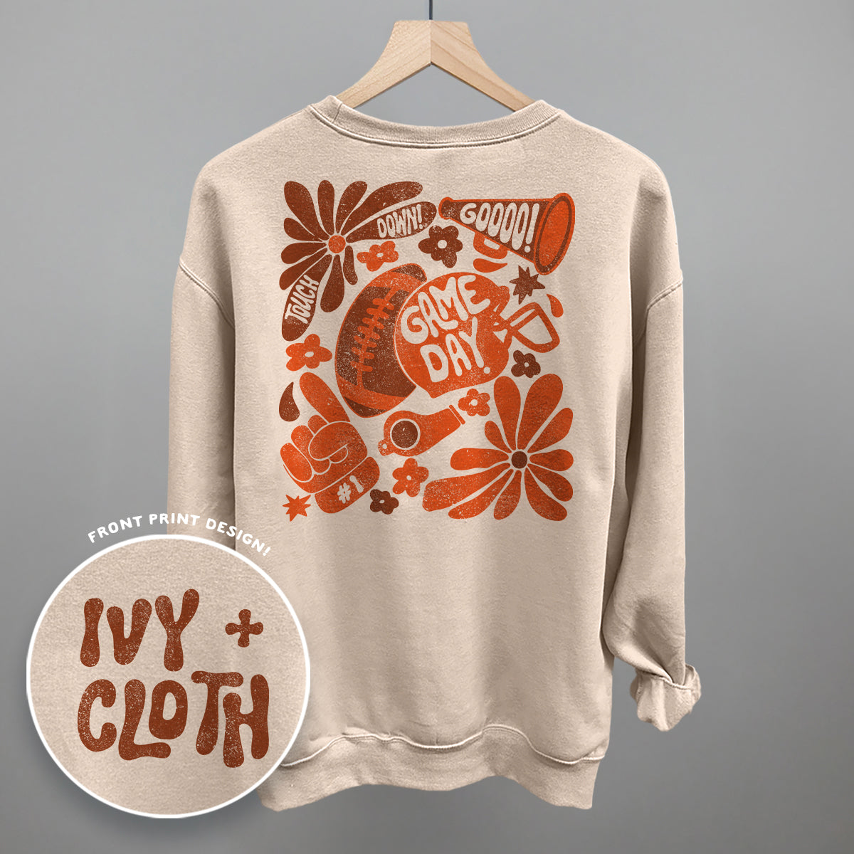 Floral Game Day Orange (Back Print)