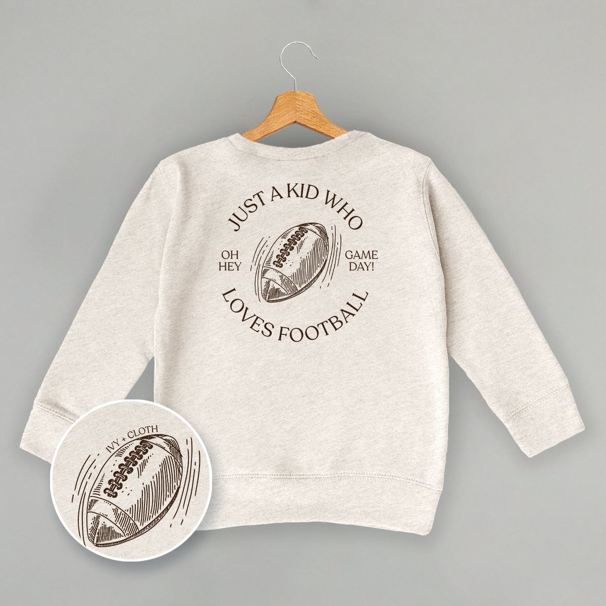 Just A Kid Who Loves Football (Kids Back Print) - clothing by TeeHivey.com (Image 3)
