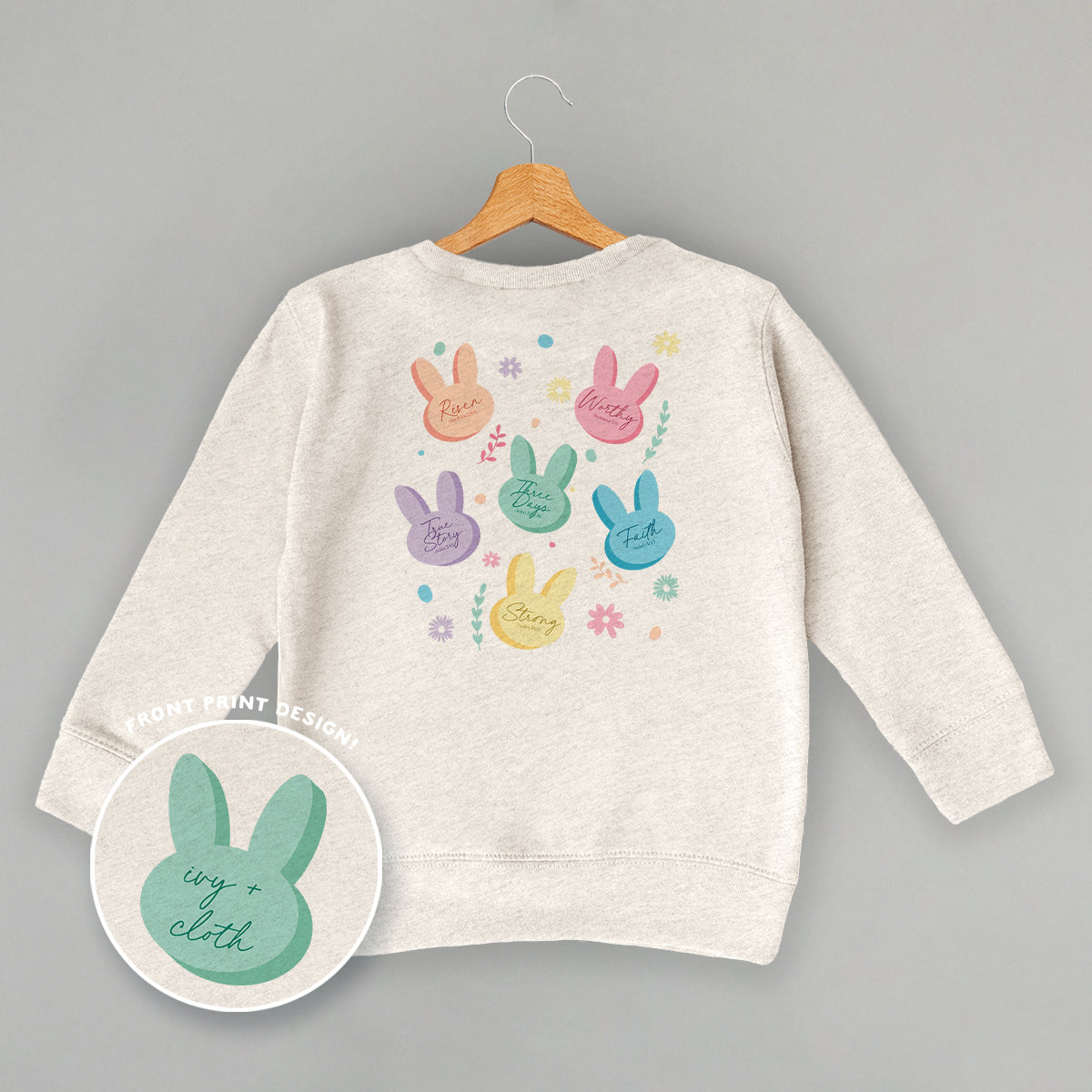 Pastel Bunny Bible Verses (Kids Back Print) - clothing by TeeHivey.com (Image 2)