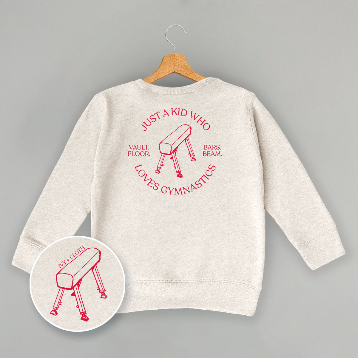 Just A Kid Who Loves Gymnastics (Kids Back Print) - clothing by TeeHivey.com (Image 1)