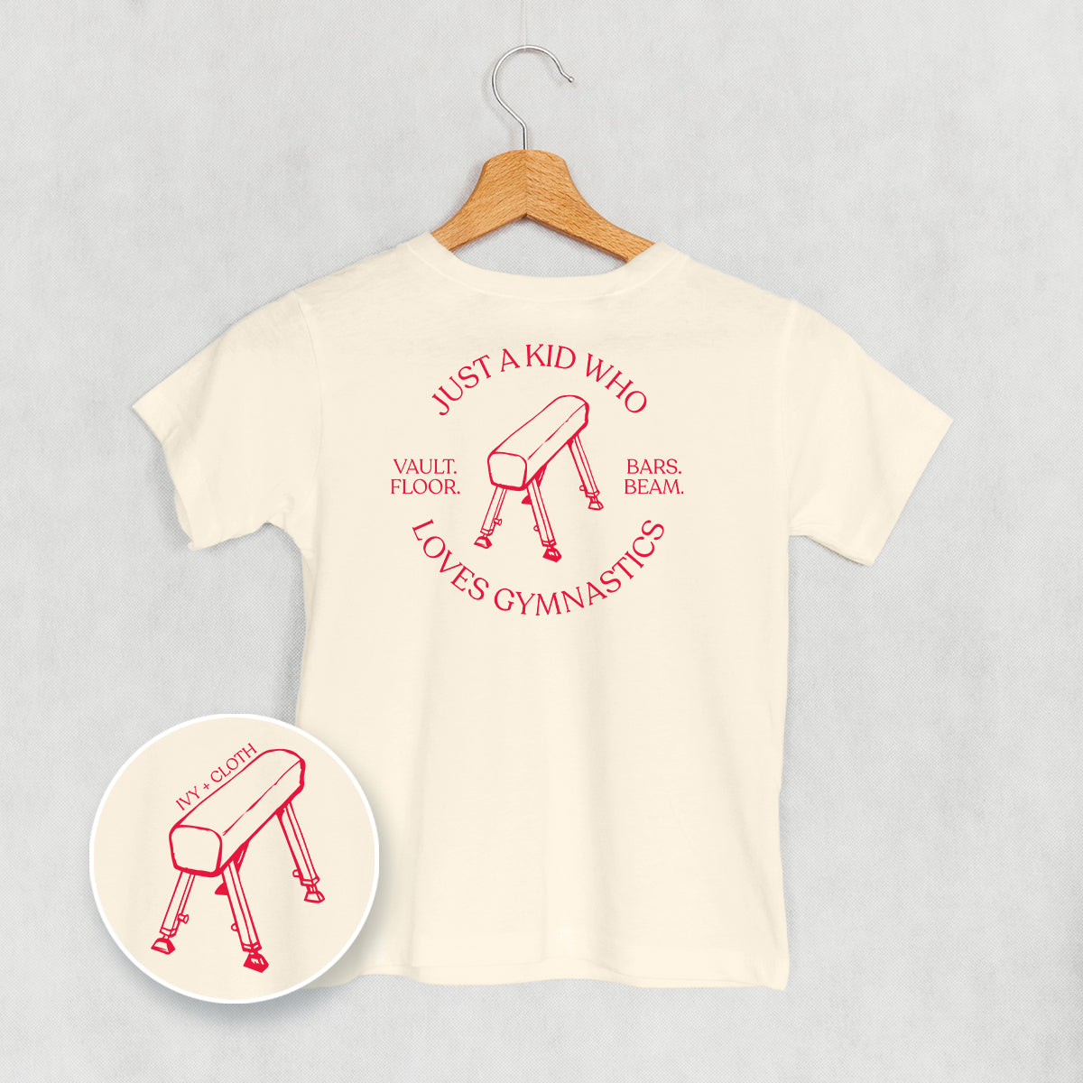 Just A Kid Who Loves Gymnastics (Kids Back Print) - clothing by TeeHivey.com (Image 2)