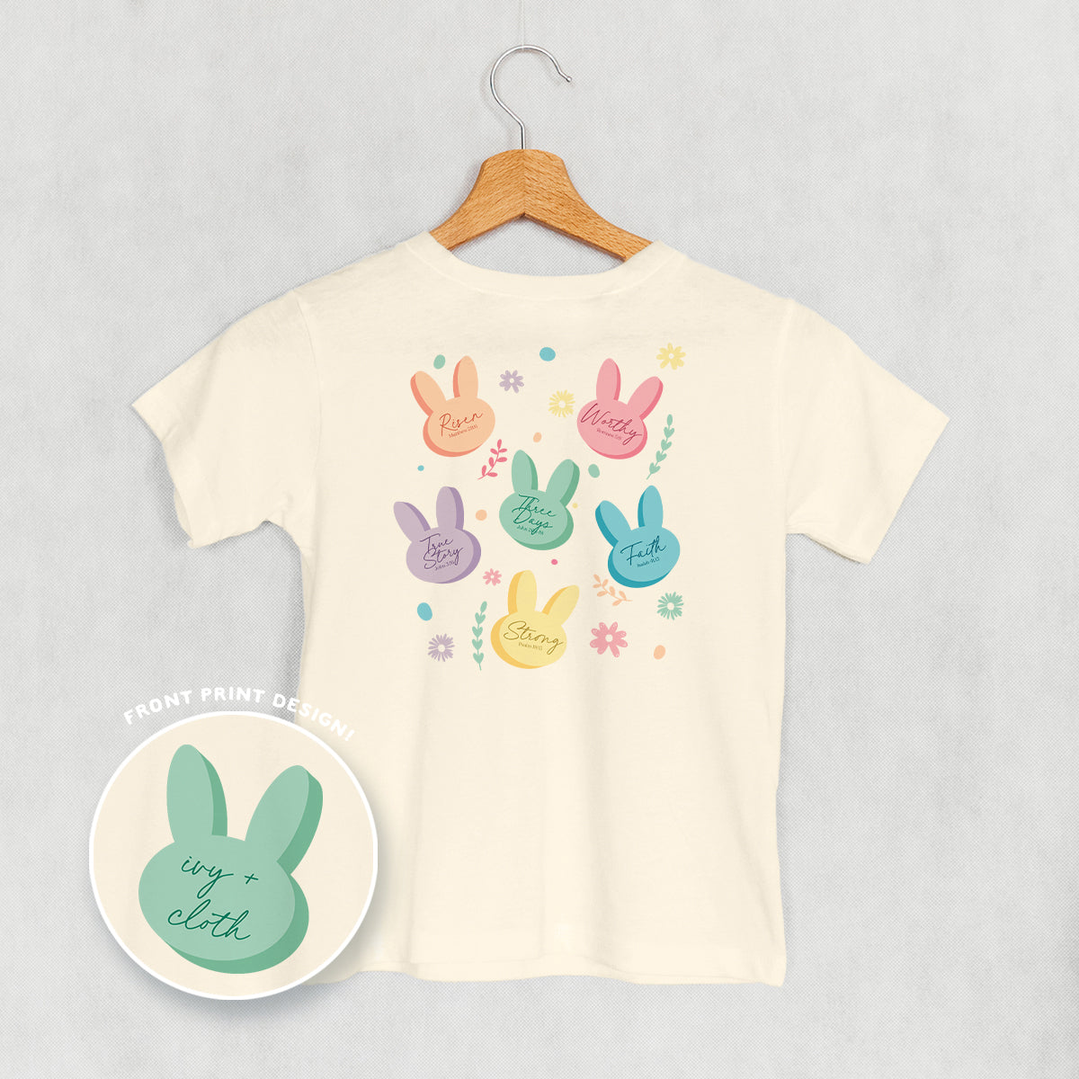 Pastel Bunny Bible Verses (Kids Back Print) - clothing by TeeHivey.com (Image 3)