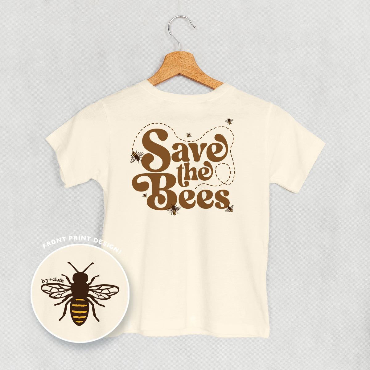 Save The Bees (Kids Back Print) - clothing by TeeHivey.com (Image 2)