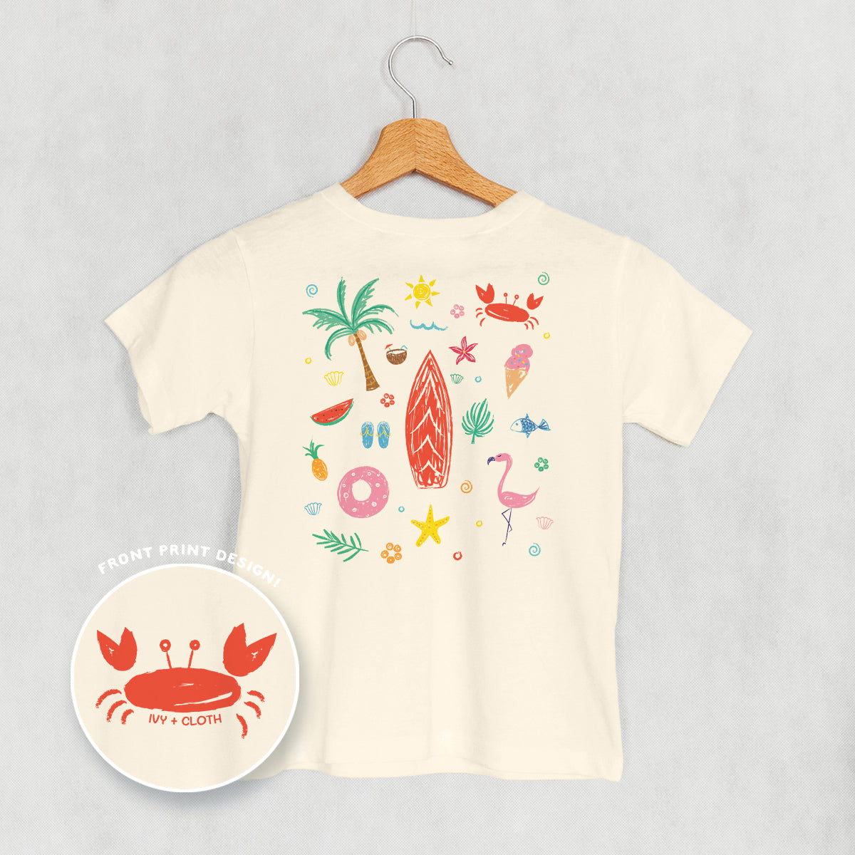 Beach Doodles (Kids Back Print) - clothing by TeeHivey.com (Image 1)