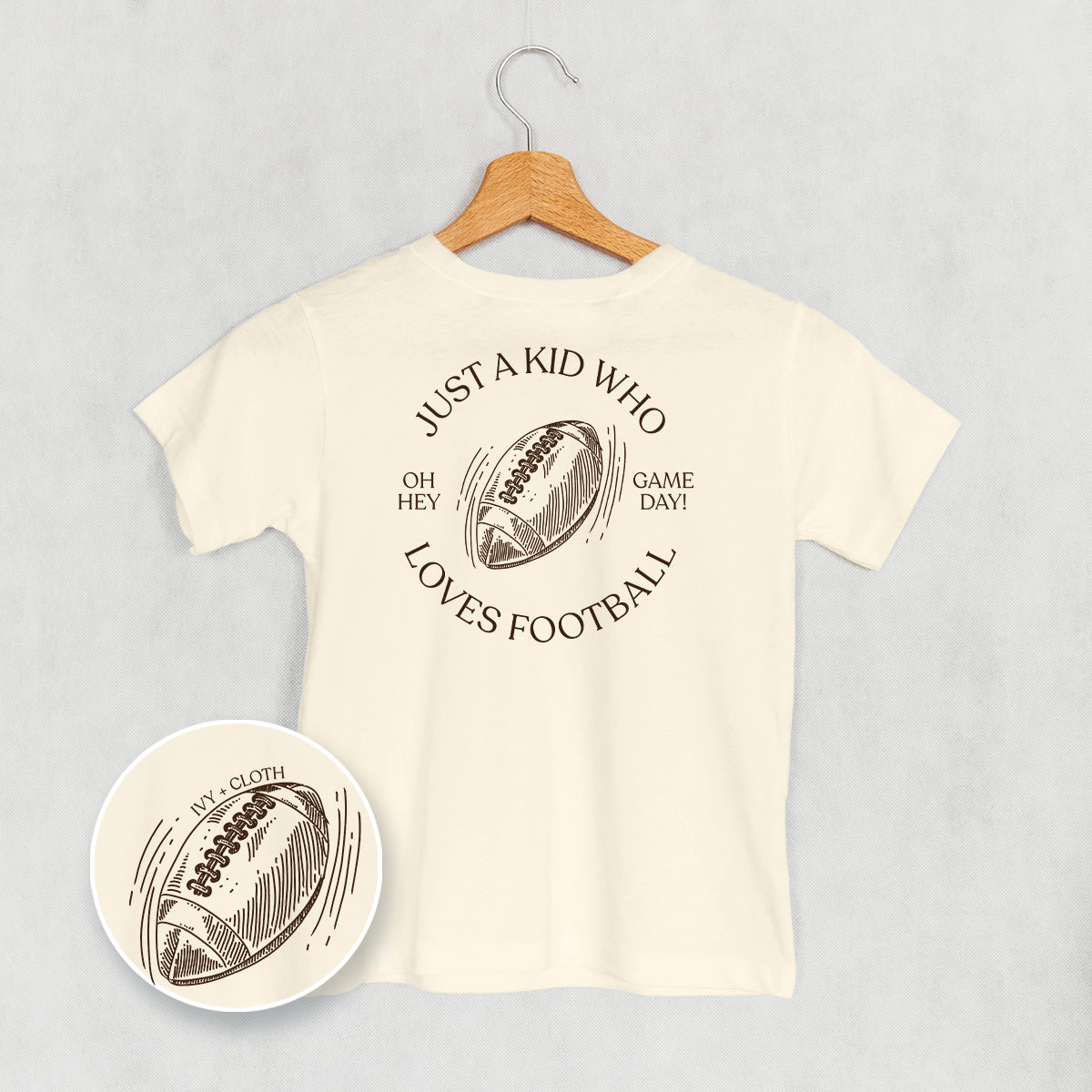 Just A Kid Who Loves Football (Kids Back Print) - clothing by TeeHivey.com (Image 4)