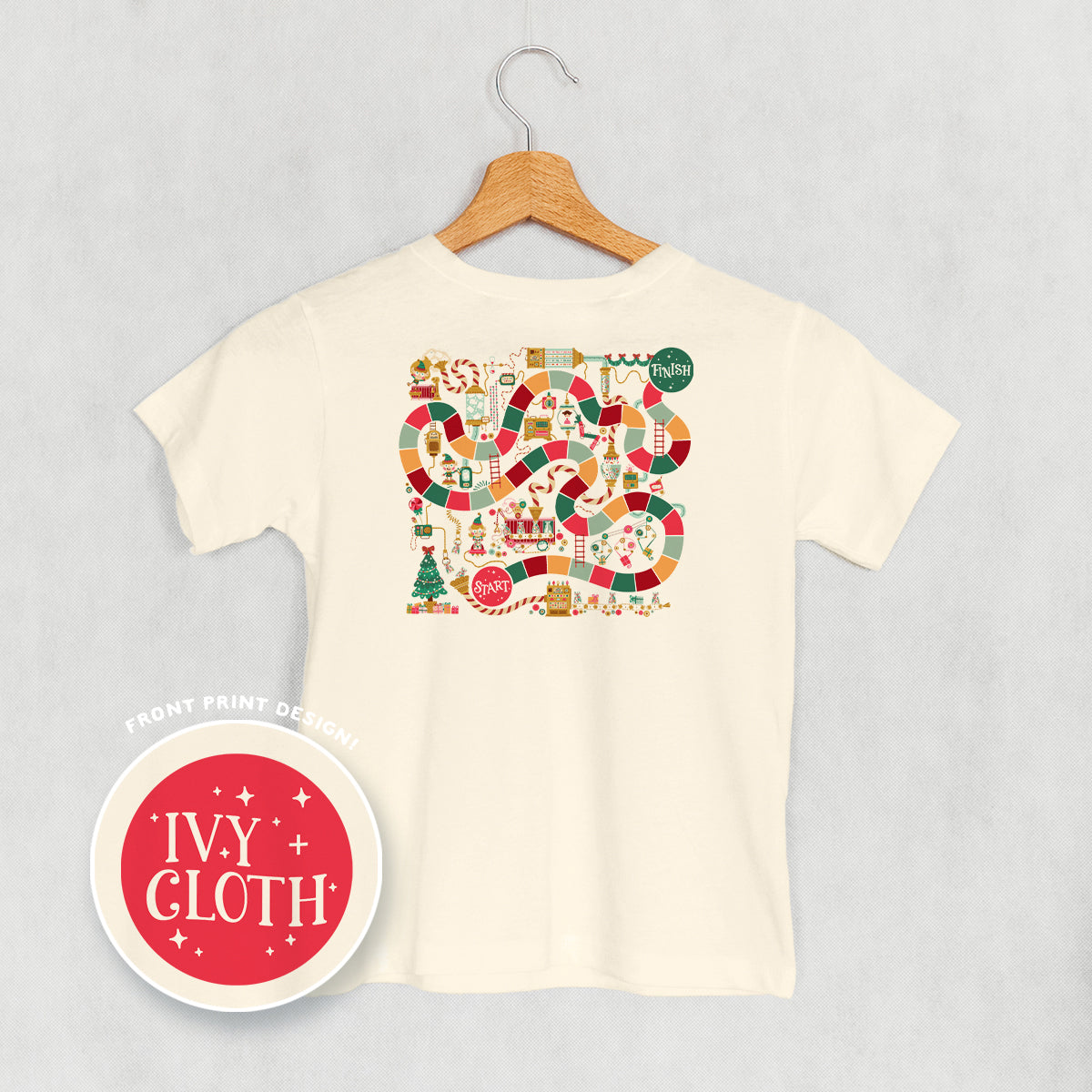 Holiday Board Game Doodle (Kids Back Print) - clothing by TeeHivey.com (Image 2)