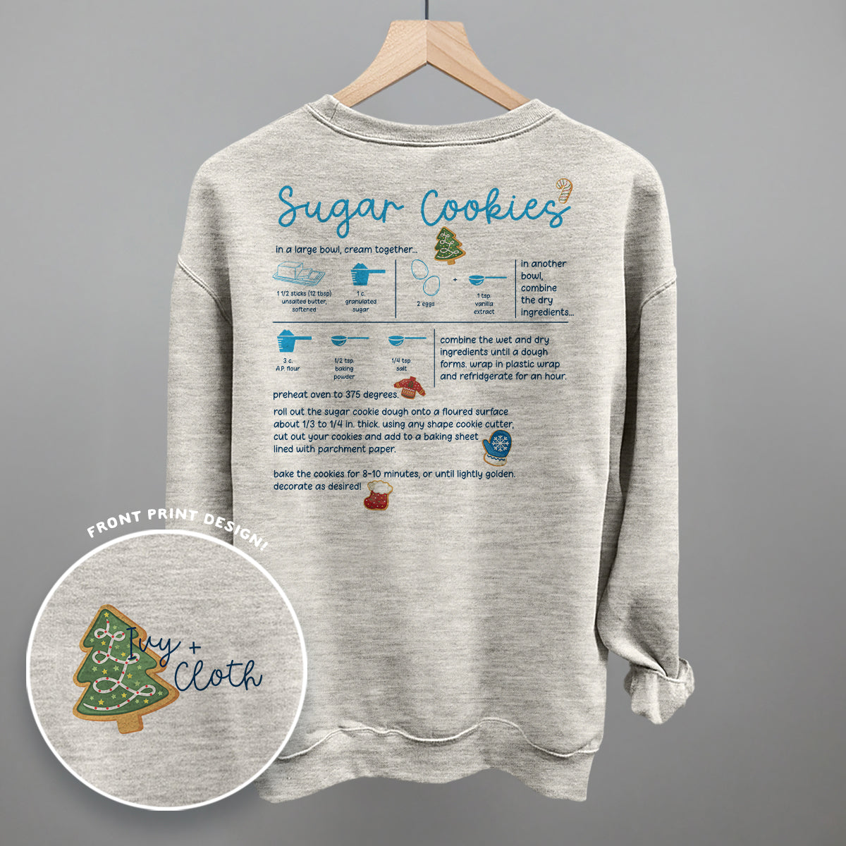 Sugar Cookie Recipe (Back Print) - clothing by TeeHivey.com (Image 5)