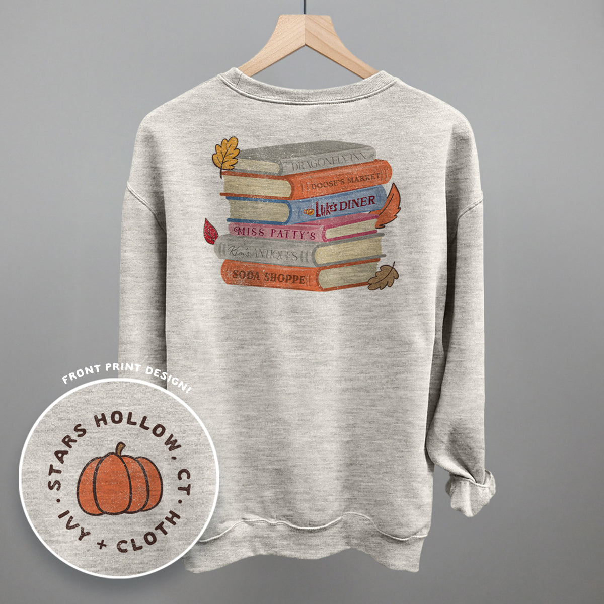 Stars Hollow Books (Back Print) - clothing by TeeHivey.com (Image 1)