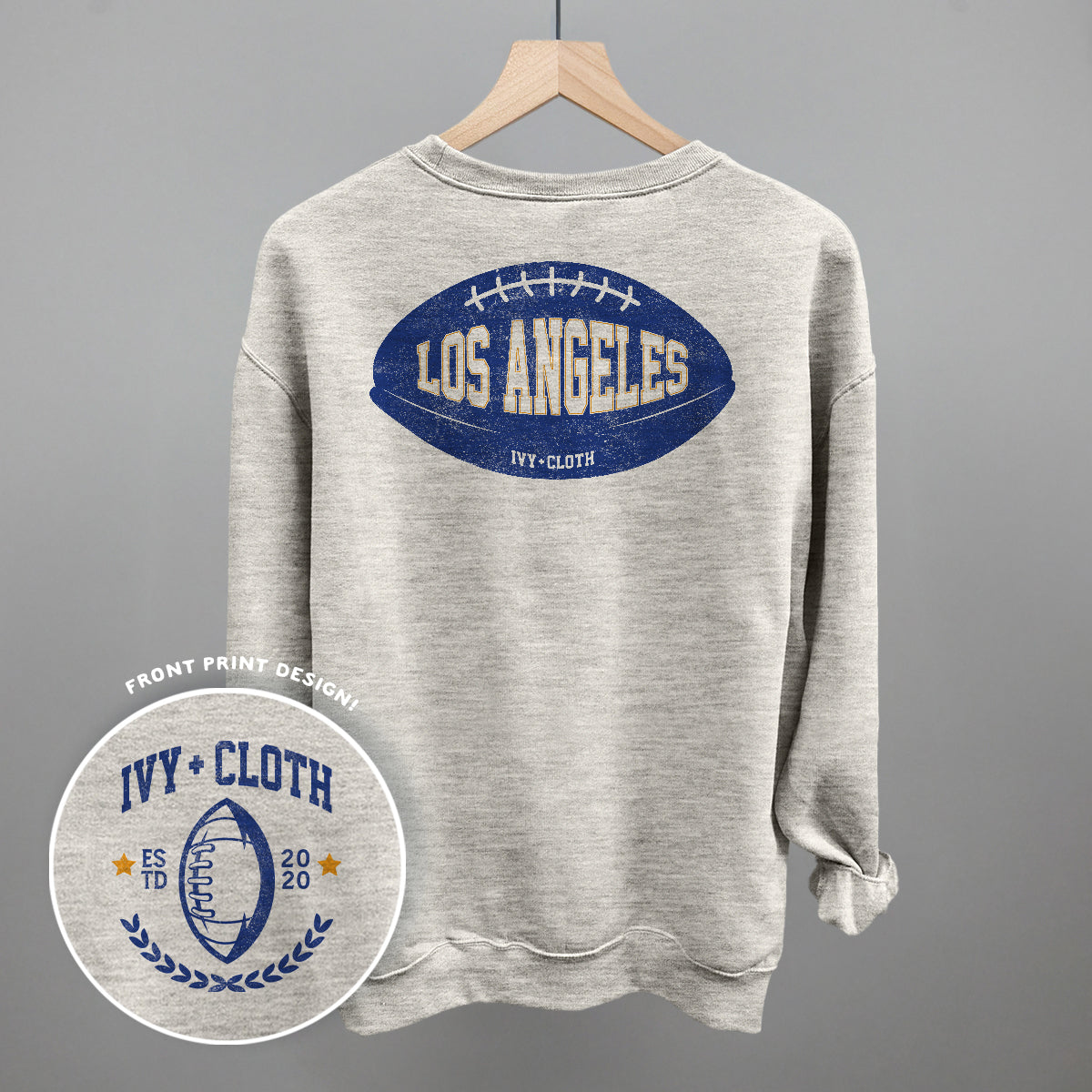 Los Angeles Football (Dark Blue) (Back Print) - clothing by TeeHivey.com (Image 3)