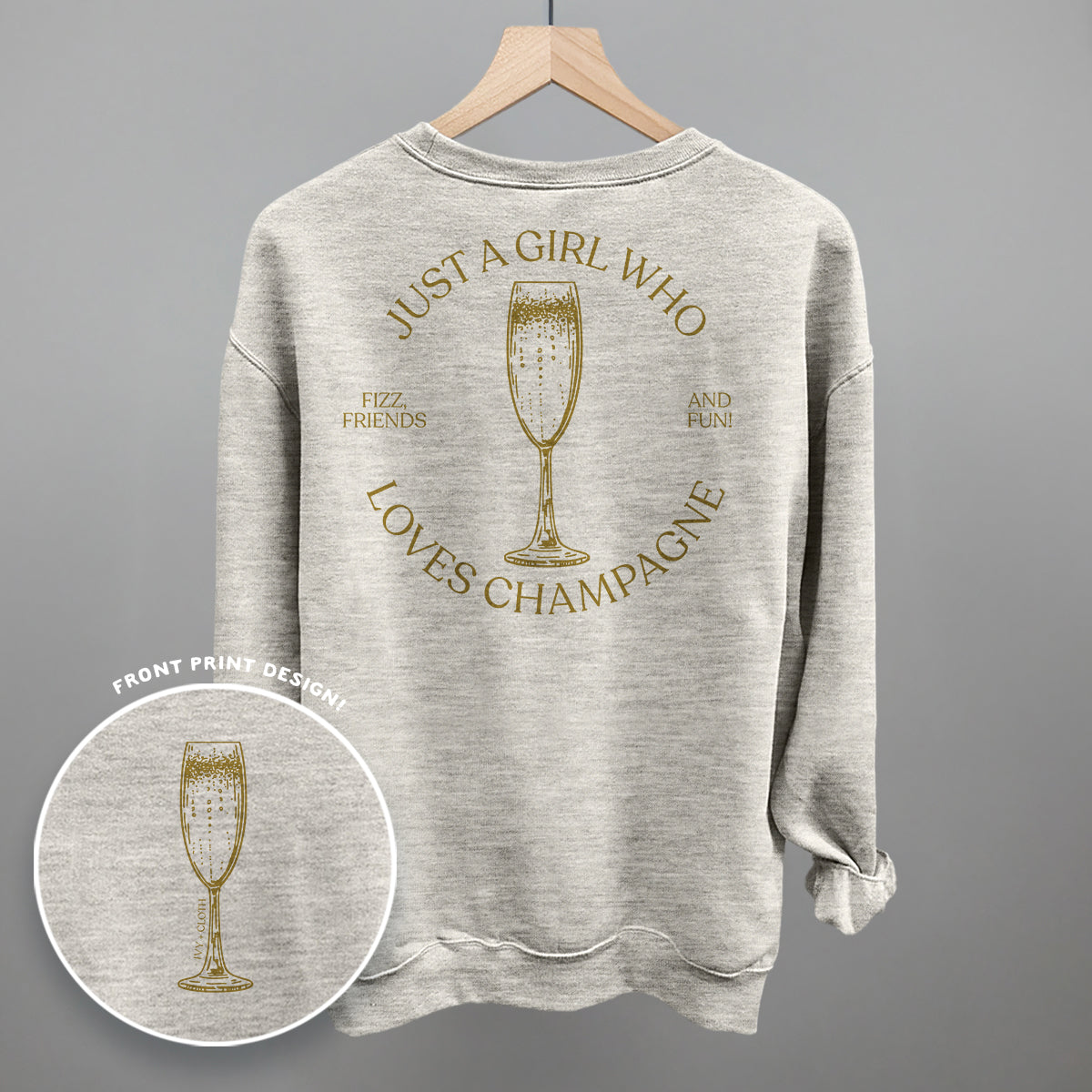 Just A Girl Who Loves Champagne (Back Print) - clothing by TeeHivey.com (Image 3)