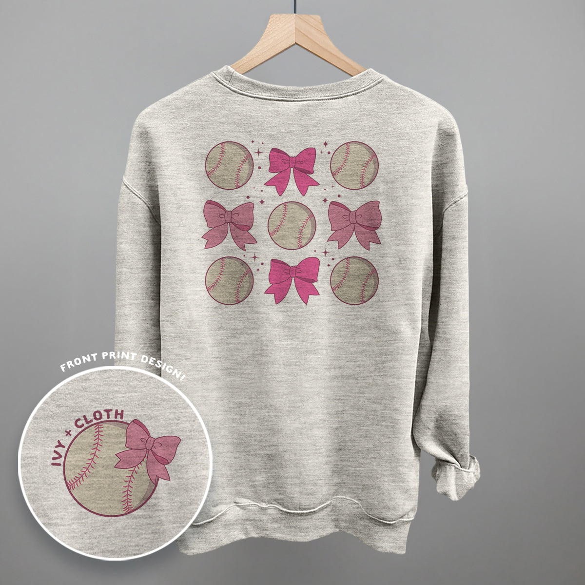 Baseball and Bows (Back Print) - clothing by TeeHivey.com (Image 3)