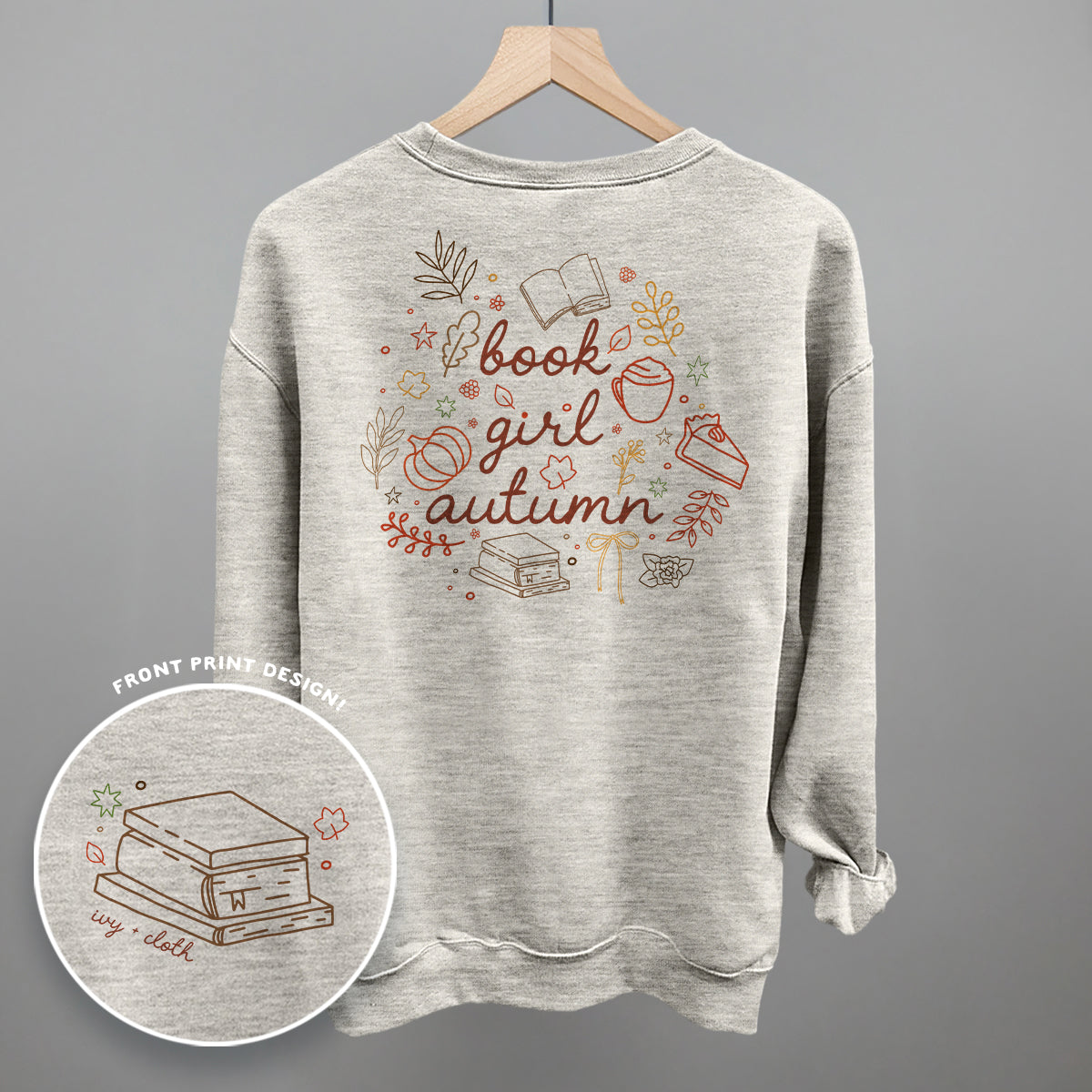 Book Girl Autumn (Back Print) - clothing by TeeHivey.com (Image 5)