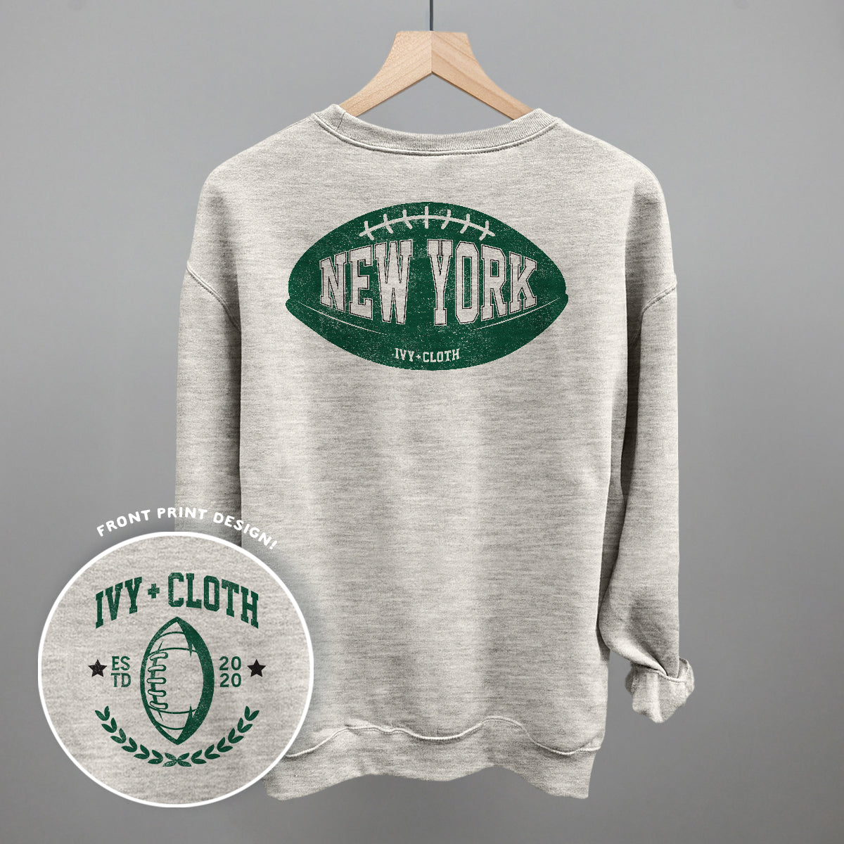 New York Football (Green) (Back Print) - clothing by TeeHivey.com (Image 3)