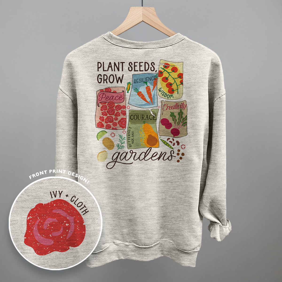 Plants Seeds, Grow Gardens (Back Print) - clothing by TeeHivey.com (Image 4)