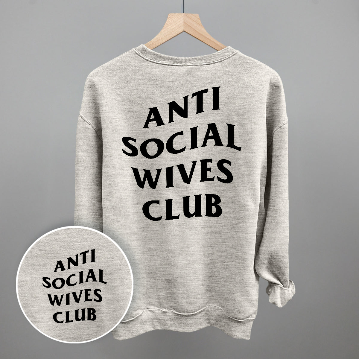 Anti Social Wives Club (Black) (Back Print) - clothing by TeeHivey.com (Image 3)