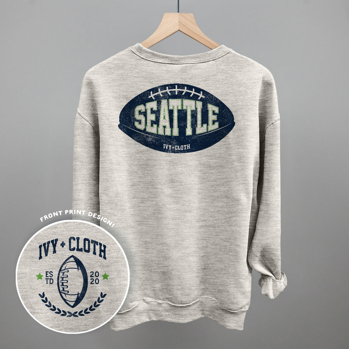 Seattle Football (Back Print) - clothing by TeeHivey.com (Image 4)